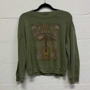 Nashville Graphic Kids Sweatshirt in Olive Green